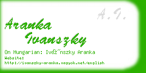aranka ivanszky business card